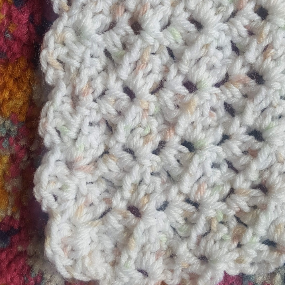 New Handmade Baby Afghan/ Blanket 37in. x 37in.  Neutral Beige Unisex, Gift! - Picture 2 of 3